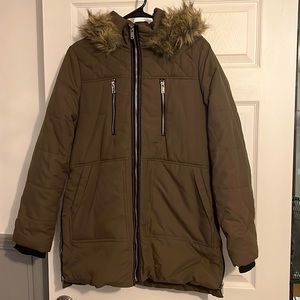 Army green long coat